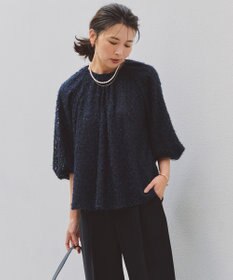 UNFILO L エアリーヤーン ギャザーブラウス