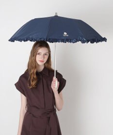 MOONBAT 【一級遮光/晴雨兼用/遮熱/UV】PAUL&JOE ACCESSOIRES(ポール & ジョー)晴雨兼用日傘 クリザンテームワンポイントフリル