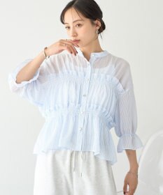 earth music&ecology シャーリングストライプシャツ