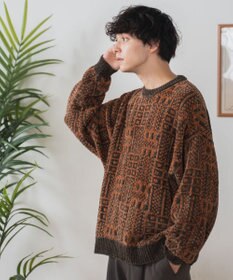 WEGO ベロアモール総柄プルオーバー