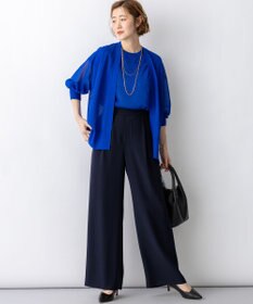 23区 【WEB&一部店舗限定】ストレッチジョーゼット ワイドパンツ