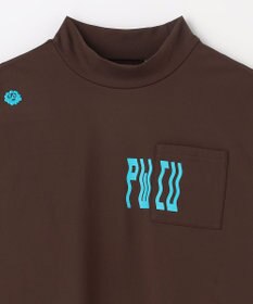 PW CIRCULUS 【裏起毛であたたか】【MEN】WAVY LOGO  裏起毛ロングスリーブモックネックT ゴルフ