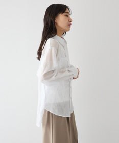 CRAFT STANDARD BOUTIQUE 【2点SET】スカーフ付きシアーストライプシャツ