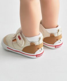MIKI HOUSE HOT BISCUITS 【14-15cm】かかと顔 メッシュ セカンドベビーシューズ