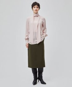 BEIGE， 【WEB限定・洗える】STOW / ボウタイブラウス