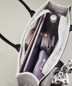 Maison de FLEUR スカーフ付きツイードスクエアトートバッグ