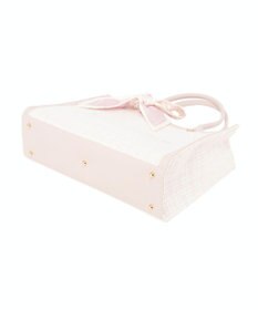 Maison de FLEUR スカーフ付きツイードスクエアトートバッグ