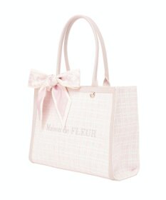 Maison de FLEUR スカーフ付きツイードスクエアトートバッグ