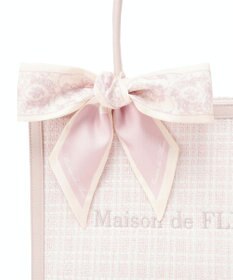 Maison de FLEUR スカーフ付きツイードスクエアトートバッグ