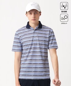 23区GOLF 【MEN】【吸水速乾・UVケア】ボーダーロゴ 半袖シャツ