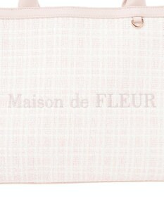 Maison de FLEUR スカーフ付きツイードスクエアトートバッグ