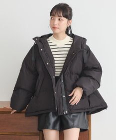 earth music&ecology フーディーパファーブルゾン