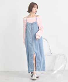 earth music&ecology ダブルジップデニムキャミワンピース