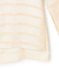 BEIGE， HAUYNITE / ボーダーシアー ボートネックブラウス