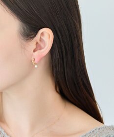 Phoebe 〈痛くないシリーズ/金属アレルギー対応〉ソロパールフープライトフィットイヤリング　ゴールド/ニッケルフリー