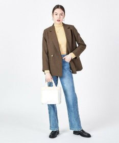 LeSportsac SMALL TWO WAY DENIM TOTE/ホワイトデニム/クリームシェルパ