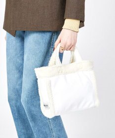 LeSportsac SMALL TWO WAY DENIM TOTE/ホワイトデニム/クリームシェルパ