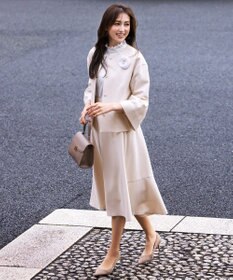 組曲 L 【KUMIKYOKU NAVY】スタンドフリルシャーティング ブラウス