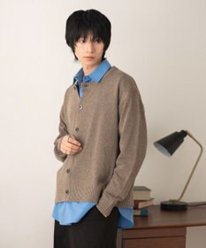 WEGO ネップクルーネックカーディガン