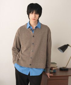 WEGO ネップクルーネックカーディガン