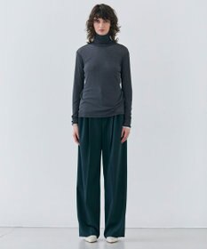 BEIGE， 【洗える】STEVIA / ウール混タックワイドパンツ