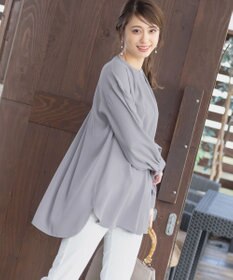 Tiaclasse L 【洗える】とろみシャツチュニック