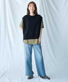 ANY 【洗濯機可】スリットニットベスト