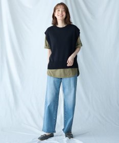 ANY 【洗濯機可】スリットニットベスト