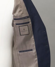 GOTAIRIKU 横に伸びる【TasmaniaWool/タマニアウール】ストレッチ スーツ__ネイビー格子柄