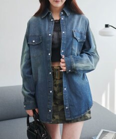 WEGO デニムウエスタンBIGシャツ