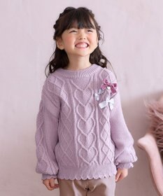 ANY KIDS リボン ケーブル ニット