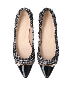 Bridget Birkin 【Bridget Birkin】ゴールドチェーンポインテッドフラットパンプス