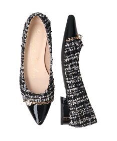 Bridget Birkin 【Bridget Birkin】ゴールドチェーンポインテッドフラットパンプス