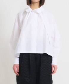 muuc 〈多彩な着方が叶う〉〈衿立て＆衿折り〉〈遠州織物の工場で織られた上質なコットン100%生地〉リボン紐付き多様衿 羽織り＆シャツ