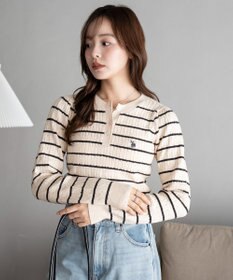 WEGO 【WEB限定/25年秋冬新作】別注USPOLOヘンリーネックニットPO