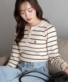 WEGO 【WEB限定/25年秋冬新作】別注USPOLOヘンリーネックニットPO