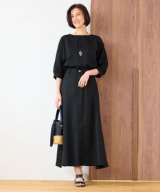 自由区 L 【洗える】テンセルリネンデニム  スカート