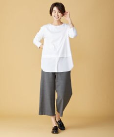 J.PRESS LADIES S 【洗える】アルガンシルクチェック ワイドパンツ