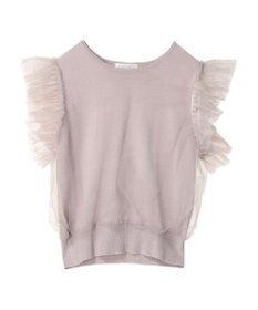 Green Parks ・swing by チュールレイヤーノースリーブニット