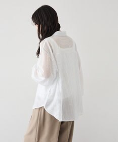 CRAFT STANDARD BOUTIQUE 【2点SET】スカーフ付きシアーストライプシャツ