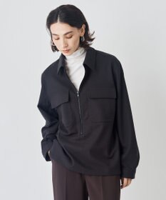 UNFILO MENS 【男女兼用】フラノライク ハーフジップ シャツブルゾン [24年秋冬商品]