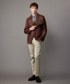 JOSEPH ABBOUD 【長く育てたいサスティナブルなレザー】ベジタブルラムレザージャケット