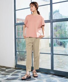 J.PRESS LADIES 【洗える】マイクロタイプライターストレッチ テーパード パンツ