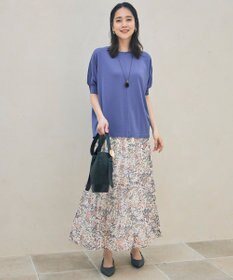 自由区 【カタログ掲載・接触冷感・UVケア・洗える】ドレーピードルマンスリーブ ニットソー