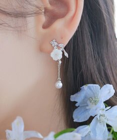 Tiaclasse 【金属アレルギー対応】 シアーフラワードロップピアス