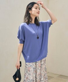 自由区 【カタログ掲載・接触冷感・UVケア・洗える】ドレーピードルマンスリーブ ニットソー