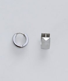 Phoebe ≪TV番組着用商品≫【金属アレルギー対応】ワンタッチワイドフープミニピアス　シルバー/サージカルステンレス