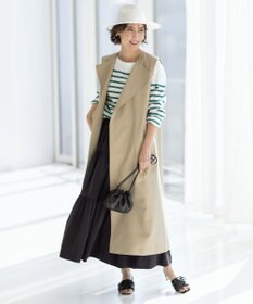 UNFILO 【撥水/UVケア/接触冷感】シャカ楽ストレッチ ティアードスカート