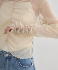 WEGO 【ANGIE VINTAGE】シャーリングラメシアートップス