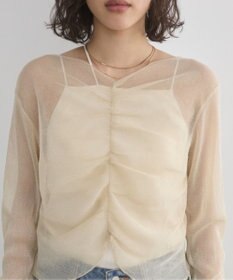 WEGO 【ANGIE VINTAGE】シャーリングラメシアートップス